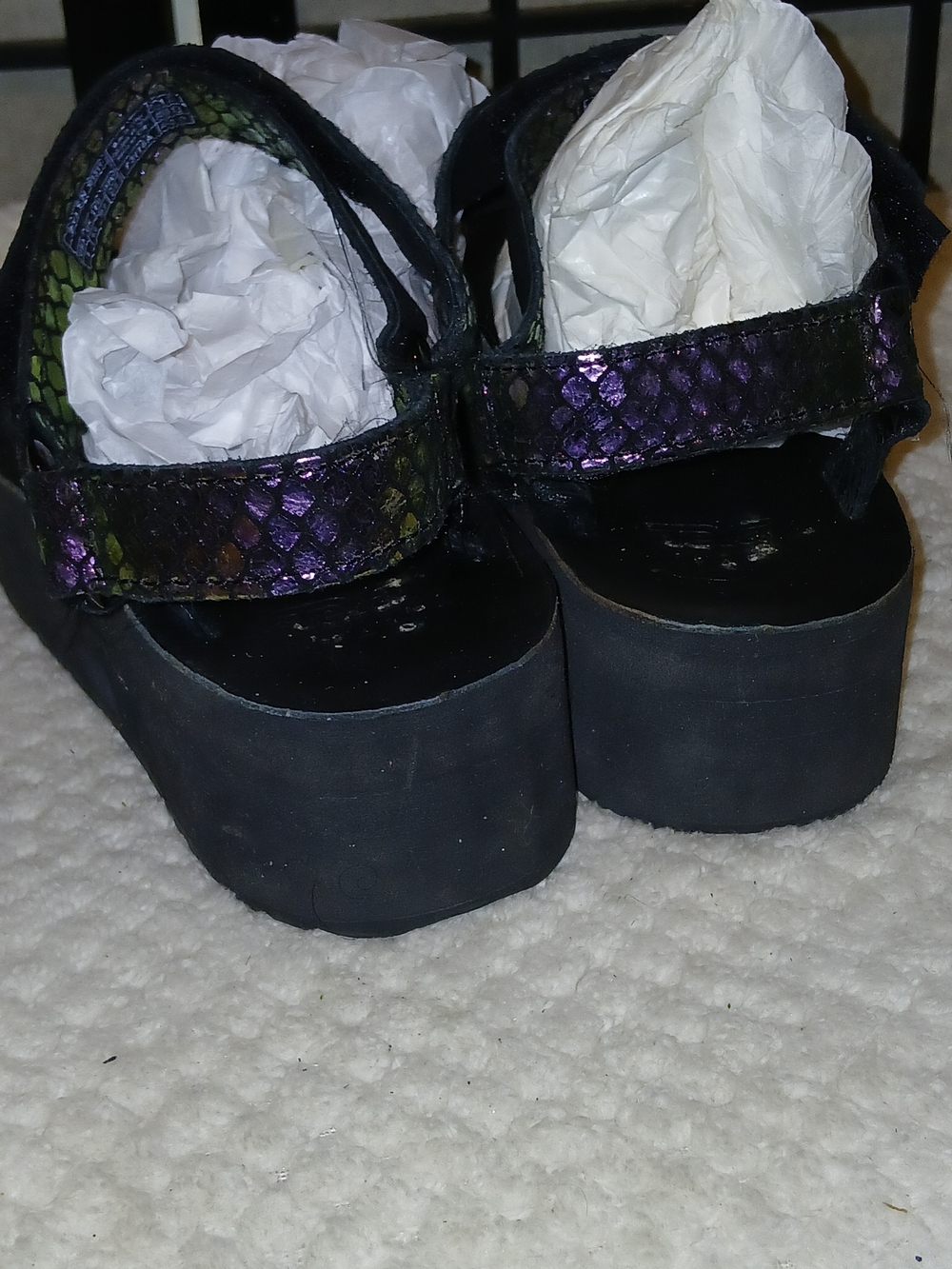 Teva Iridescent Snake-Print Sport Sandals in Green-Purple - Picture 7 of 9